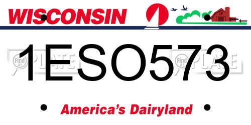 1ESO573 Wisconsin License Plate