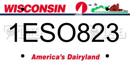 1ESO823 Wisconsin License Plate