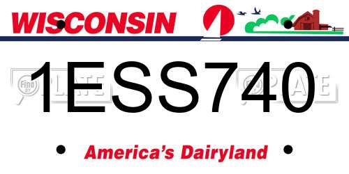 1ESS740 Wisconsin License Plate