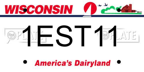 1EST11 Wisconsin License Plate