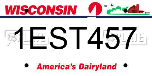 1EST457 Wisconsin License Plate