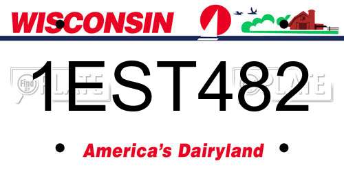 1EST482 Wisconsin License Plate