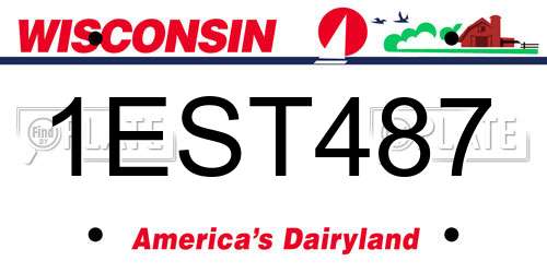 1EST487 Wisconsin License Plate
