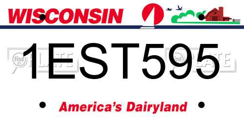 1EST595 Wisconsin License Plate