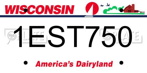 1EST750 Wisconsin License Plate