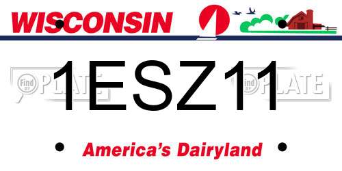 1ESZ11 Wisconsin License Plate