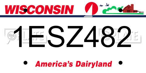 1ESZ482 Wisconsin License Plate