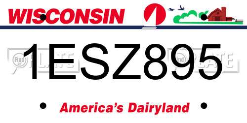1ESZ895 Wisconsin License Plate