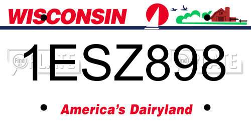 1ESZ898 Wisconsin License Plate