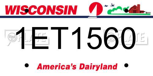 1ET1560 Wisconsin License Plate