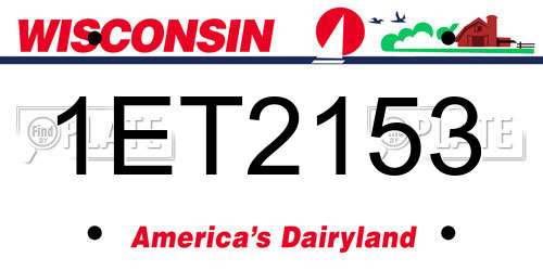 1ET2153 Wisconsin License Plate