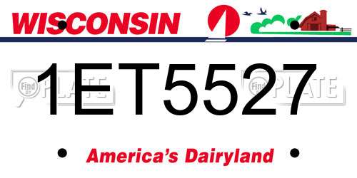 1ET5527 Wisconsin License Plate