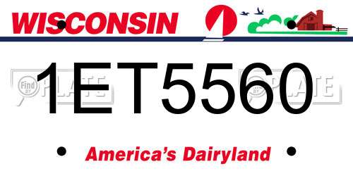 1ET5560 Wisconsin License Plate