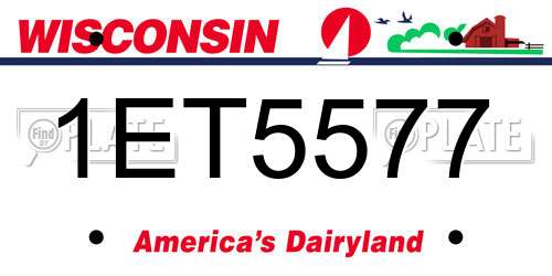 1ET5577 Wisconsin License Plate