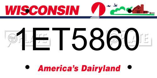 1ET5860 Wisconsin License Plate