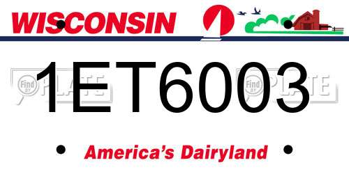 1ET6003 Wisconsin License Plate