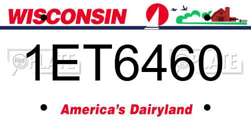 1ET6460 Wisconsin License Plate