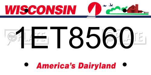 1ET8560 Wisconsin License Plate