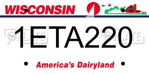 1ETA220 Wisconsin License Plate
