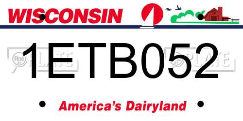 1ETB052 Wisconsin License Plate