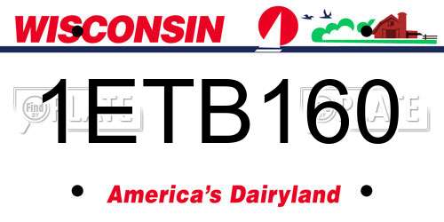 1ETB160 Wisconsin License Plate