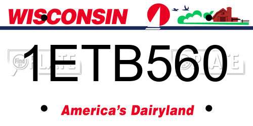 1ETB560 Wisconsin License Plate