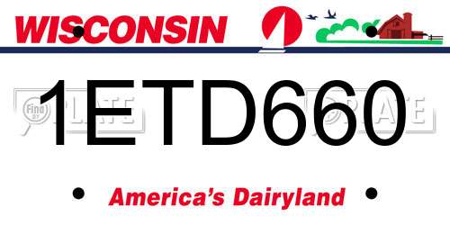 1ETD660 Wisconsin License Plate