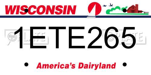 1ETE265 Wisconsin License Plate
