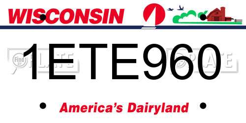 1ETE960 Wisconsin License Plate