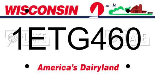 1ETG460 Wisconsin License Plate