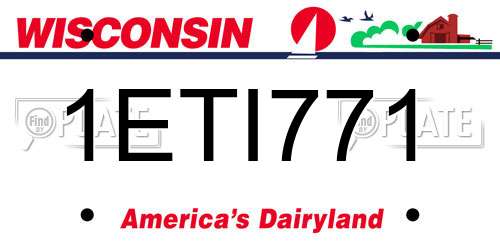1ETI771 Wisconsin License Plate