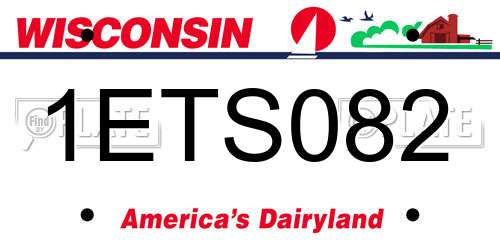 1ETS082 Wisconsin License Plate