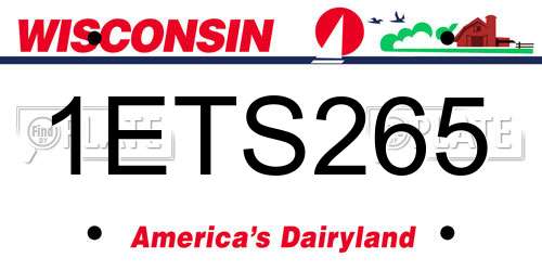 1ETS265 Wisconsin License Plate