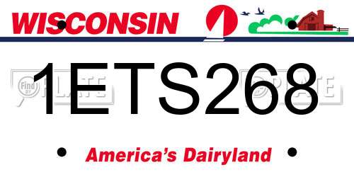 1ETS268 Wisconsin License Plate