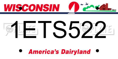 1ETS522 Wisconsin License Plate