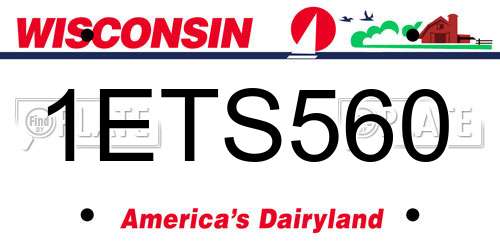 1ETS560 Wisconsin License Plate