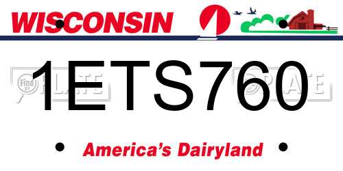 1ETS760 Wisconsin License Plate