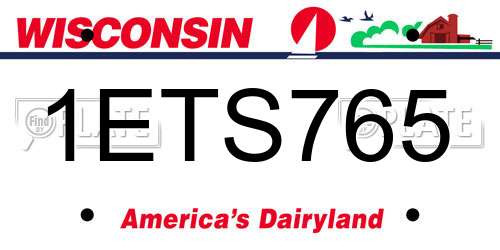 1ETS765 Wisconsin License Plate