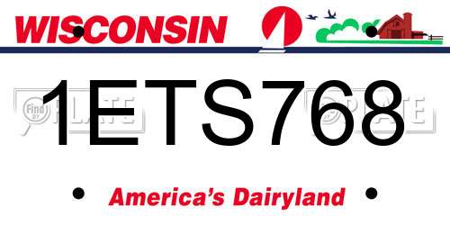 1ETS768 Wisconsin License Plate