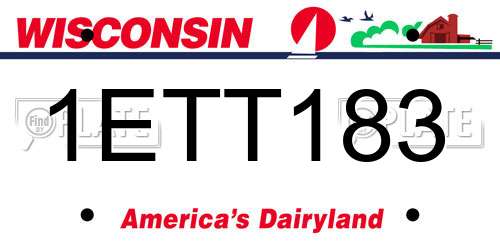 1ETT183 Wisconsin License Plate