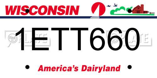 1ETT660 Wisconsin License Plate