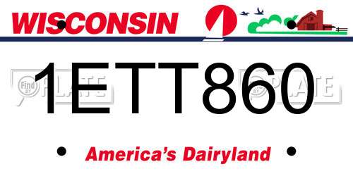 1ETT860 Wisconsin License Plate