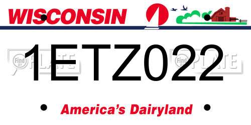 1ETZ022 Wisconsin License Plate