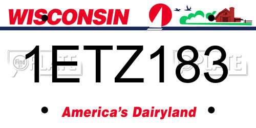1ETZ183 Wisconsin License Plate