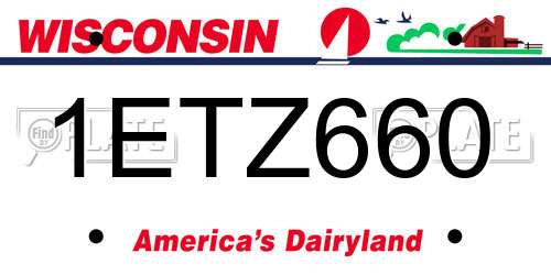 1ETZ660 Wisconsin License Plate