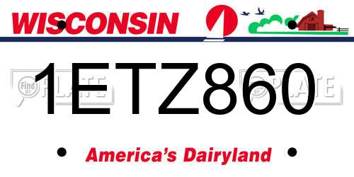 1ETZ860 Wisconsin License Plate