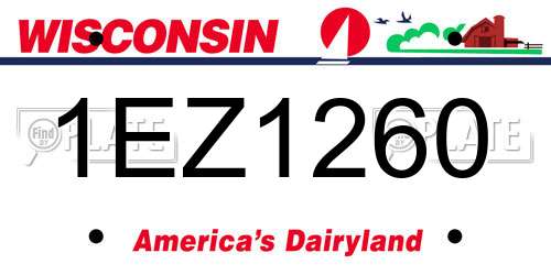 1EZ1260 Wisconsin License Plate