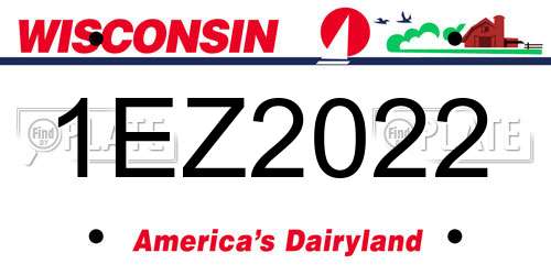 1EZ2022 Wisconsin License Plate