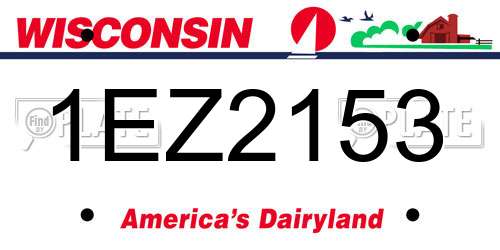 1EZ2153 Wisconsin License Plate