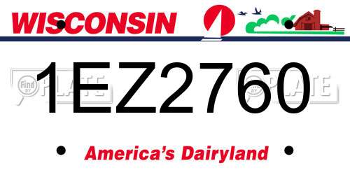 1EZ2760 Wisconsin License Plate